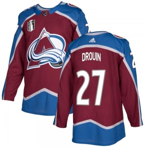 Authentic Adidas Youth Jonathan Drouin Burgundy Home 2022 Stanley Cup Final Patch Jersey - NHL Colorado Avalanche