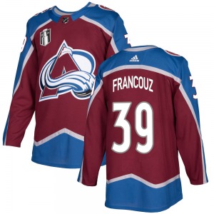 Authentic Adidas Youth Pavel Francouz Burgundy Home 2022 Stanley Cup Final Patch Jersey - NHL Colorado Avalanche