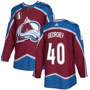 Authentic Adidas Youth Alexandar Georgiev Burgundy Home 2022 Stanley Cup Final Patch Jersey - NHL Colorado Avalanche