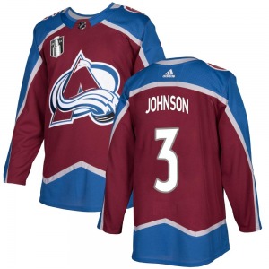 Authentic Adidas Youth Jack Johnson Burgundy Home 2022 Stanley Cup Final Patch Jersey - NHL Colorado Avalanche