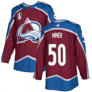 Authentic Adidas Youth Trent Miner Burgundy Home 2022 Stanley Cup Final Patch Jersey - NHL Colorado Avalanche