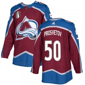 Authentic Adidas Youth Ivan Prosvetov Burgundy Home 2022 Stanley Cup Final Patch Jersey - NHL Colorado Avalanche