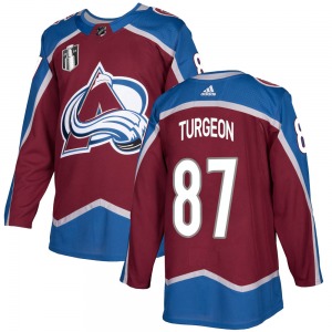 Authentic Adidas Youth Pierre Turgeon Burgundy Home 2022 Stanley Cup Final Patch Jersey - NHL Colorado Avalanche
