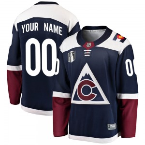 Breakaway Fanatics Branded Youth Custom Navy Custom Alternate 2022 Stanley Cup Final Patch Jersey - NHL Colorado Avalanche