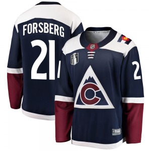 Breakaway Fanatics Branded Youth Peter Forsberg Navy Alternate 2022 Stanley Cup Final Patch Jersey - NHL Colorado Avalanche