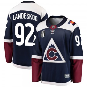 Breakaway Fanatics Branded Youth Gabriel Landeskog Navy Alternate 2022 Stanley Cup Final Patch Jersey - NHL Colorado Avalanche