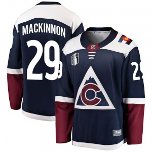 Breakaway Fanatics Branded Youth Nathan MacKinnon Navy Alternate 2022 Stanley Cup Final Patch Jersey - NHL Colorado Avalanche