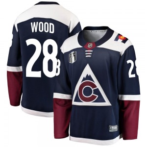 Breakaway Fanatics Branded Youth Miles Wood Navy Alternate 2022 Stanley Cup Final Patch Jersey - NHL Colorado Avalanche