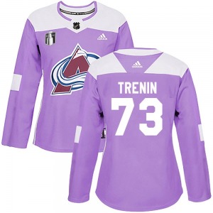 Authentic Adidas Women's Yakov Trenin Purple Fights Cancer Practice 2022 Stanley Cup Final Patch Jersey - NHL Colorado Avalanche