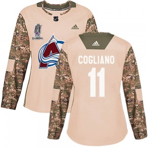 Authentic Adidas Women's Andrew Cogliano Camo Veterans Day Practice 2022 Stanley Cup Champions Jersey - NHL Colorado Avalanche