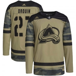Authentic Adidas Youth Jonathan Drouin Camo Military Appreciation Practice Jersey - NHL Colorado Avalanche