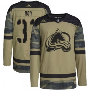 Authentic Adidas Youth Patrick Roy Camo Military Appreciation Practice Jersey - NHL Colorado Avalanche