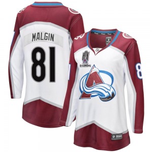 Breakaway Fanatics Branded Women's Denis Malgin White Away 2022 Stanley Cup Champions Jersey - NHL Colorado Avalanche