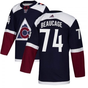 Authentic Adidas Youth Alex Beaucage Navy Alternate Jersey - NHL Colorado Avalanche
