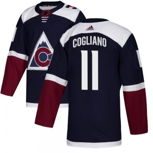 Authentic Adidas Youth Andrew Cogliano Navy Alternate Jersey - NHL Colorado Avalanche