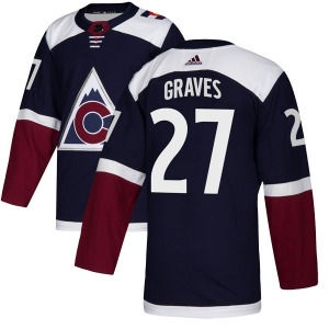 Authentic Adidas Youth Ryan Graves Navy Alternate Jersey - NHL Colorado Avalanche