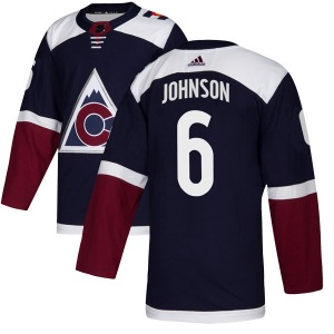 Authentic Adidas Youth Erik Johnson Navy Alternate Jersey - NHL Colorado Avalanche