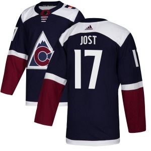 Authentic Adidas Youth Tyson Jost Navy Alternate Jersey - NHL Colorado Avalanche