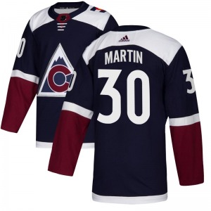 Authentic Adidas Youth Spencer Martin Navy Alternate Jersey - NHL Colorado Avalanche