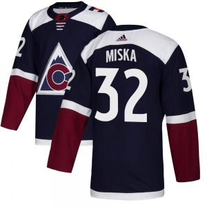 Authentic Adidas Youth Hunter Miska Navy Alternate Jersey - NHL Colorado Avalanche