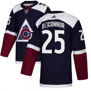 Authentic Adidas Youth Logan O'Connor Navy Alternate Jersey - NHL Colorado Avalanche