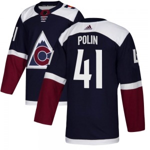Authentic Adidas Youth Jason Polin Navy Alternate Jersey - NHL Colorado Avalanche