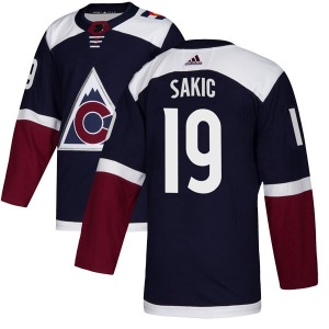 Authentic Adidas Youth Joe Sakic Navy Alternate Jersey - NHL Colorado Avalanche