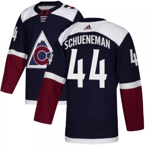 Authentic Adidas Youth Corey Schueneman Navy Alternate Jersey - NHL Colorado Avalanche