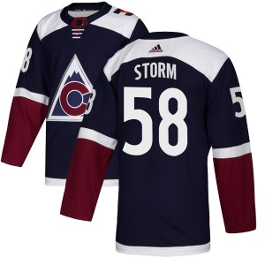 Authentic Adidas Youth Ben Storm Navy Alternate Jersey - NHL Colorado Avalanche