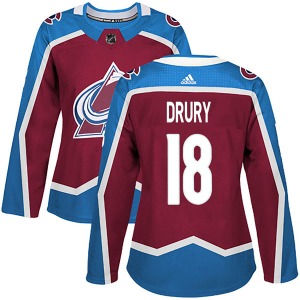 Authentic Adidas Women's Chris Drury Burgundy Home Jersey - NHL Colorado Avalanche