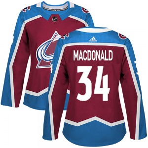 Authentic Adidas Women's Jacob MacDonald Burgundy Home Jersey - NHL Colorado Avalanche