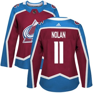 Authentic Adidas Women's Owen Nolan Burgundy Home Jersey - NHL Colorado Avalanche