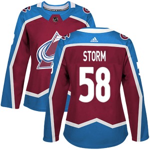 Authentic Adidas Women's Ben Storm Burgundy Home Jersey - NHL Colorado Avalanche