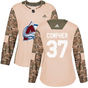 Authentic Adidas Women's J.t. Compher Camo J.T. Compher Veterans Day Practice Jersey - NHL Colorado Avalanche