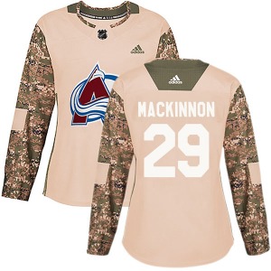 Authentic Adidas Women's Nathan MacKinnon Camo Veterans Day Practice Jersey - NHL Colorado Avalanche