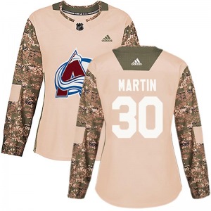 Authentic Adidas Women's Spencer Martin Camo Veterans Day Practice Jersey - NHL Colorado Avalanche