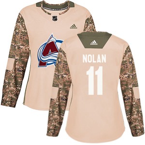 Authentic Adidas Women's Owen Nolan Camo Veterans Day Practice Jersey - NHL Colorado Avalanche
