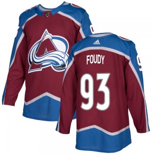 Authentic Adidas Youth Jean-Luc Foudy Burgundy Home Jersey - NHL Colorado Avalanche