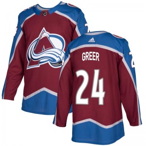 Authentic Adidas Youth A.J. Greer Burgundy Home Jersey - NHL Colorado Avalanche
