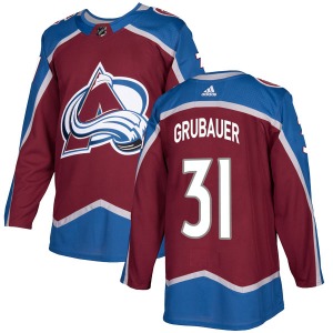 Authentic Adidas Youth Philipp Grubauer Burgundy Home Jersey - NHL Colorado Avalanche