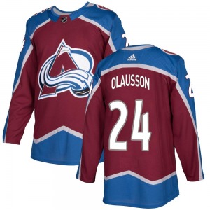 Authentic Adidas Youth Oskar Olausson Burgundy Home Jersey - NHL Colorado Avalanche