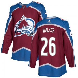 Authentic Adidas Youth Sean Walker Burgundy Home Jersey - NHL Colorado Avalanche