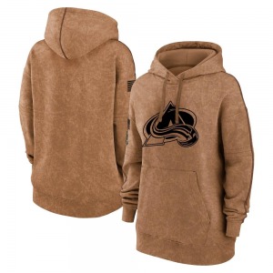 Women's Brown 2023 Salute to Service Pullover Hoodie - NHL Colorado Avalanche