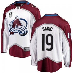 Breakaway Fanatics Branded Adult Joe Sakic White Away 2022 Stanley Cup Final Patch Jersey - NHL Colorado Avalanche