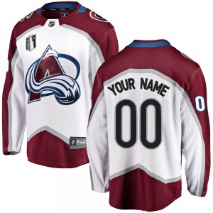 Breakaway Fanatics Branded Youth Custom White Custom Away 2022 Stanley Cup Final Patch Jersey - NHL Colorado Avalanche