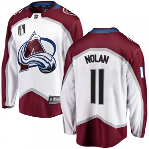 Breakaway Fanatics Branded Youth Owen Nolan White Away 2022 Stanley Cup Final Patch Jersey - NHL Colorado Avalanche