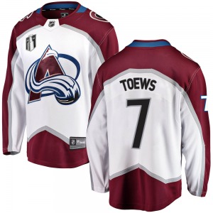 Breakaway Fanatics Branded Youth Devon Toews White Away 2022 Stanley Cup Final Patch Jersey - NHL Colorado Avalanche
