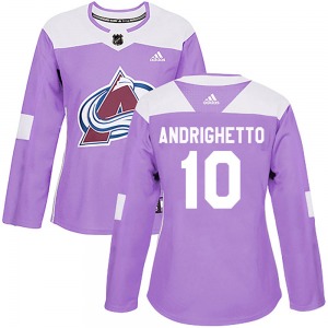 Authentic Adidas Women's Sven Andrighetto Purple Fights Cancer Practice Jersey - NHL Colorado Avalanche