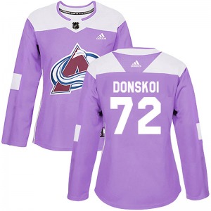 Authentic Adidas Women's Joonas Donskoi Purple Fights Cancer Practice Jersey - NHL Colorado Avalanche