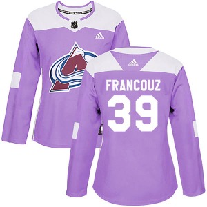 Authentic Adidas Women's Pavel Francouz Purple Fights Cancer Practice Jersey - NHL Colorado Avalanche